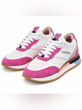 CafeNoir leather and Suede-Trim Women’s Sneakers